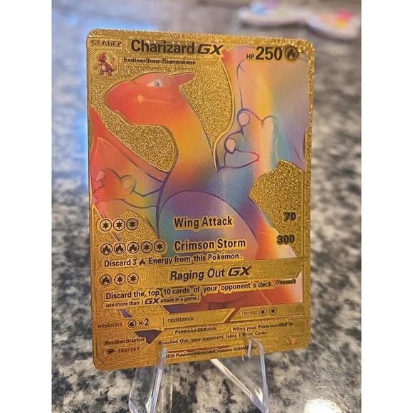 rare rainbow gold charizard gx card 150/147 Charizard GX RAINBOW Gold Foil Pokemon Card 150/147 2020 Nintendo